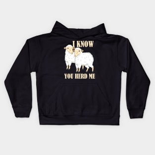 SHEEP / FARMER: I Know You Herd Me Kids Hoodie